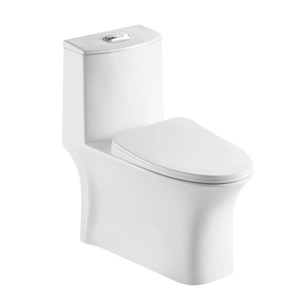 Banheiro branco nivelado sifônico alongado da cômoda cerâmica um toalete da parte