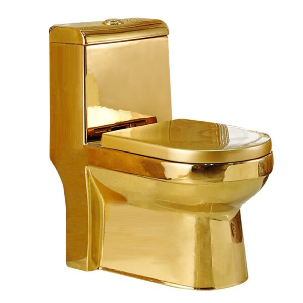 MOPO Banhado A Ouro Dupla Descarga One Piece Toilet Strap Siphon Flushing Louças Sanitárias One Piece Toilet
