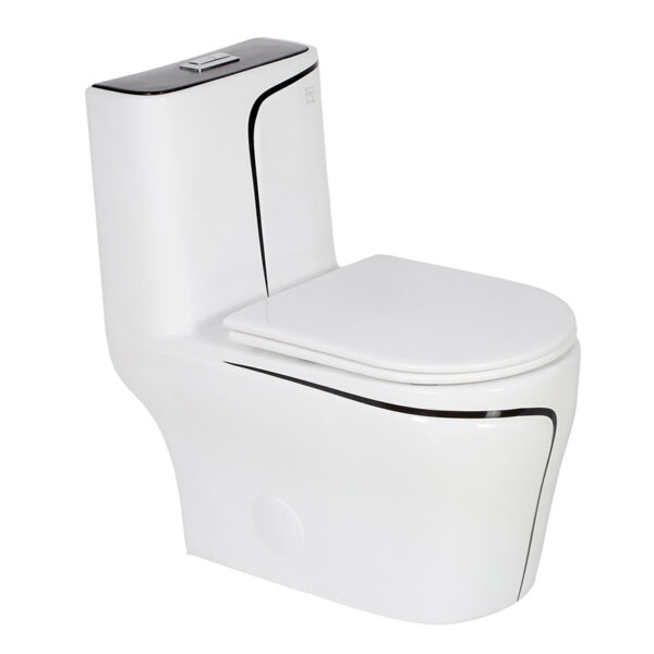 Luxury and Modern High end Diamond Shape White With Black Line Toilet