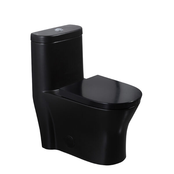 Ceramic Bathroom Matte Black One Piece Wc Toilets