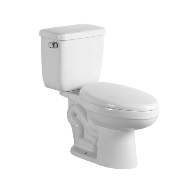 Commerce de gros pas cher monté au sol en céramique Wc placard d'eau salle de bains Commode Washdown 2 pièces toilettes